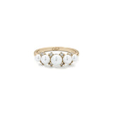 Mia Ring 14k Gold Plated, Cubic Zirconia, White Pearl / 5