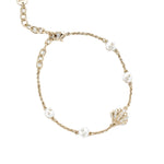 Oceane Bracelet 14k Gold Plated, Cubic Zirconia, White Pearl