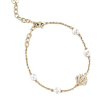Oceane Bracelet 14k Gold Plated, Cubic Zirconia, White Pearl