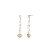 Sereia Earrings 14k Gold Plated, Cubic Zirconia, White Pearl