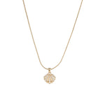 Marella Necklace 14k Gold Plated, Cubic Zirconia, White Pearl