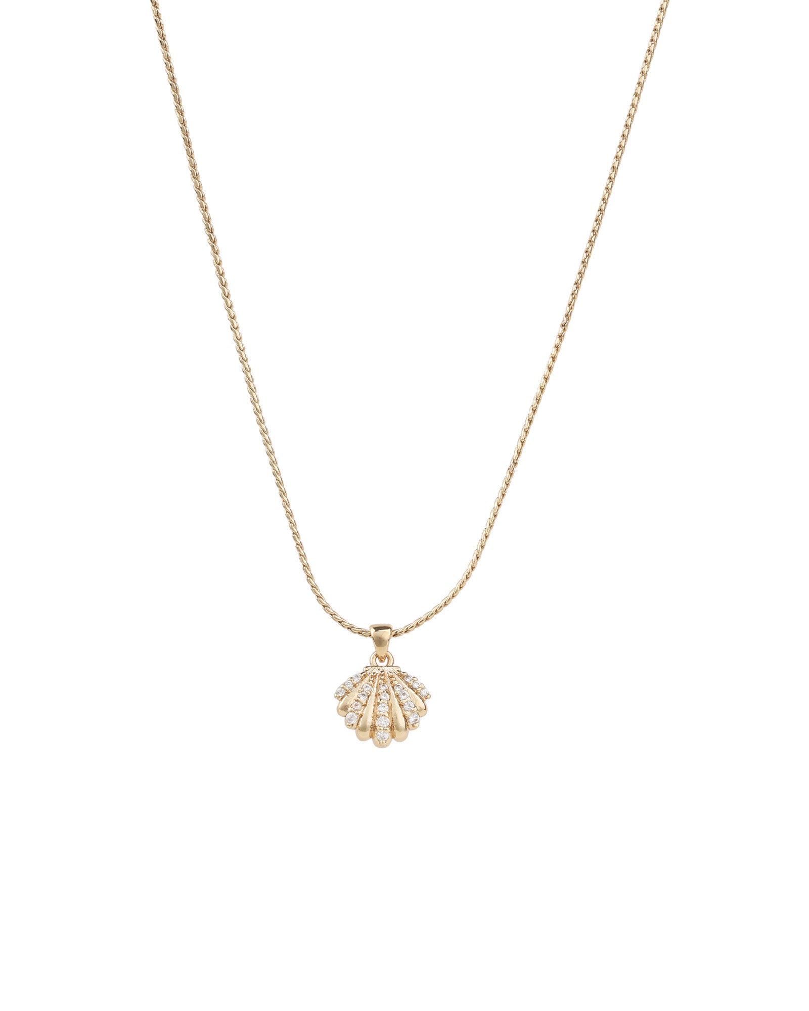 Marella Necklace 14k Gold Plated, Cubic Zirconia, White Pearl