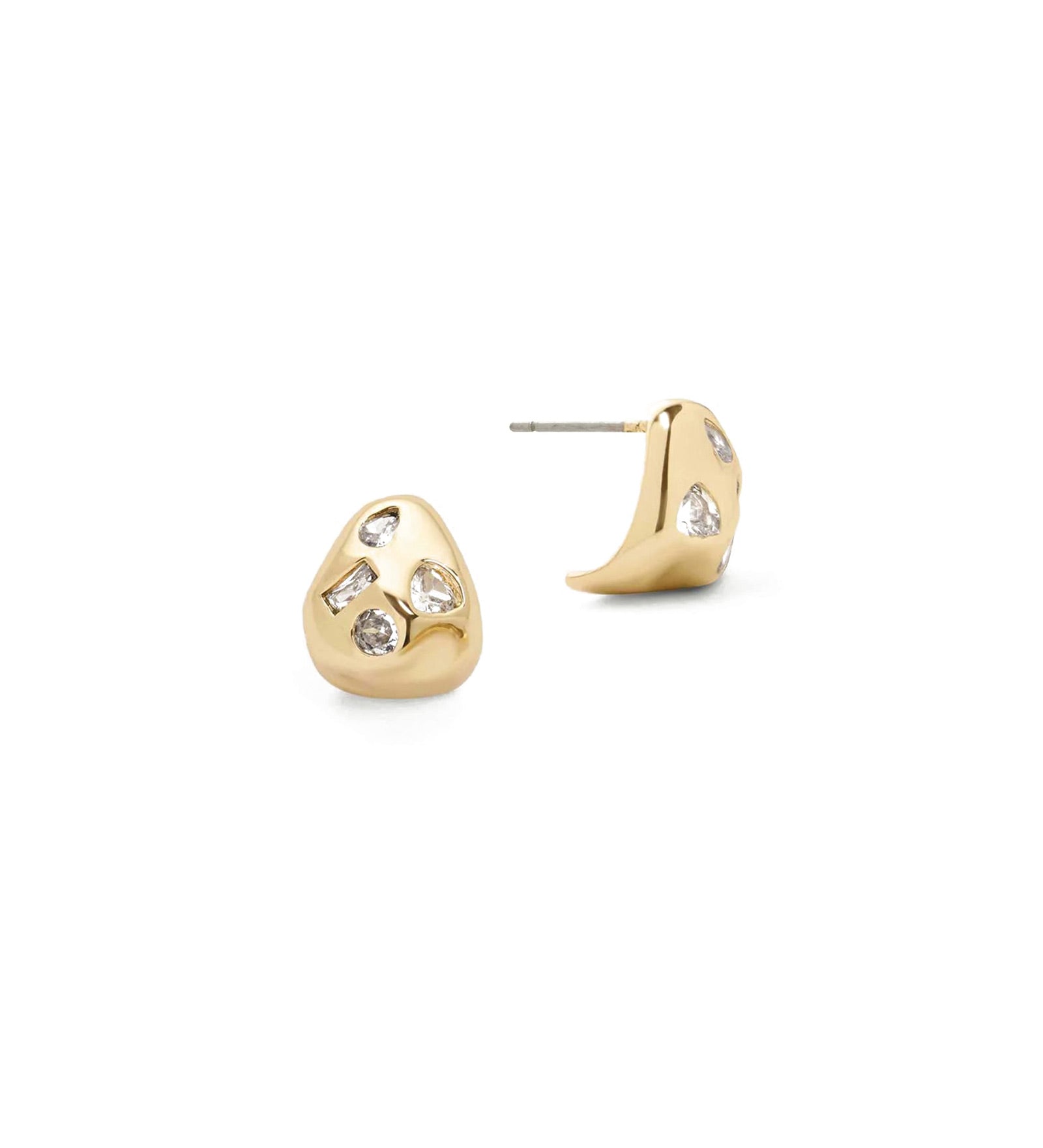 Ginny Studs 14k Gold Plated, Cubic Zirconia