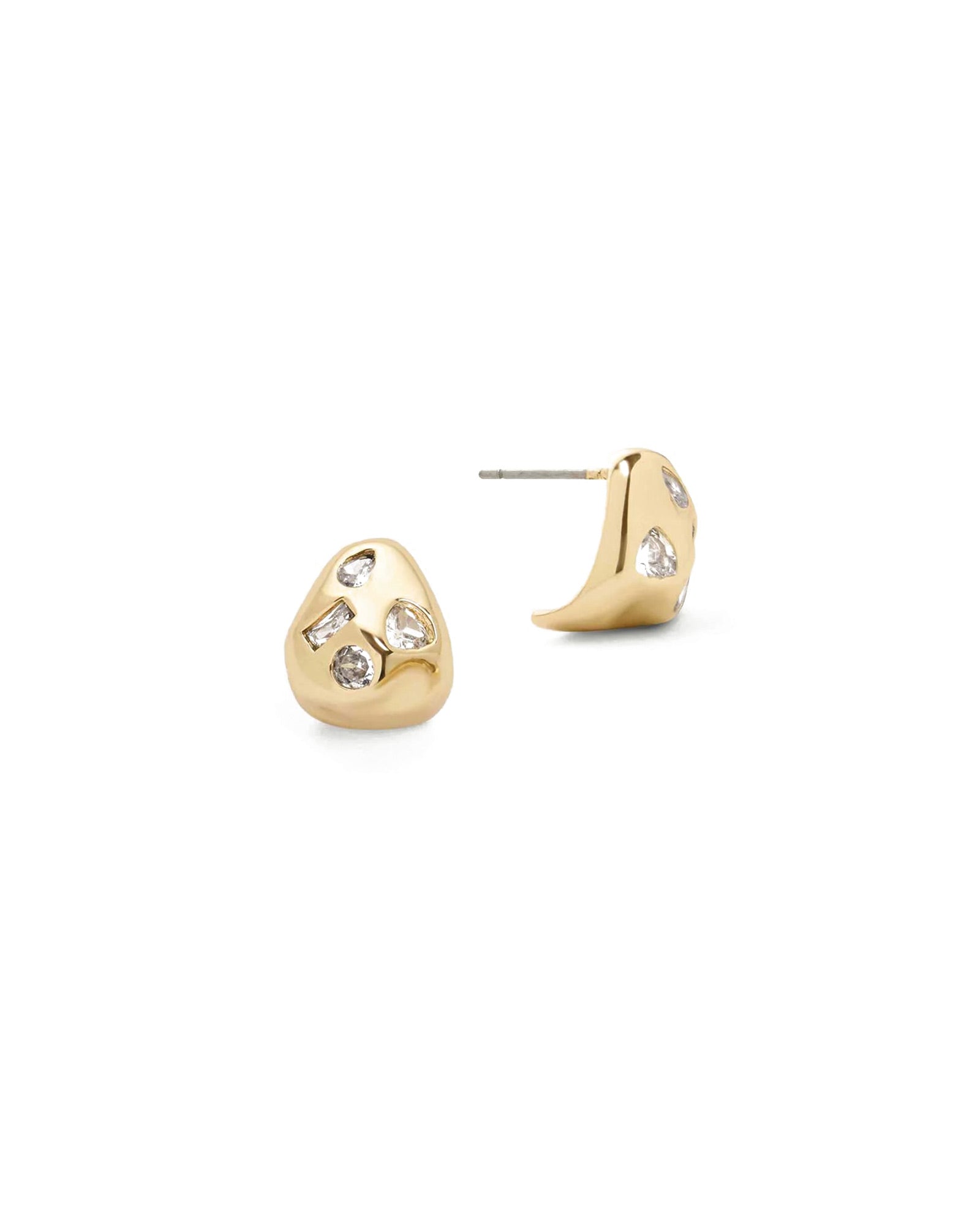 Ginny Studs 14k Gold Plated, Cubic Zirconia