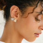 Ginny Studs 14k Gold Plated, Cubic Zirconia