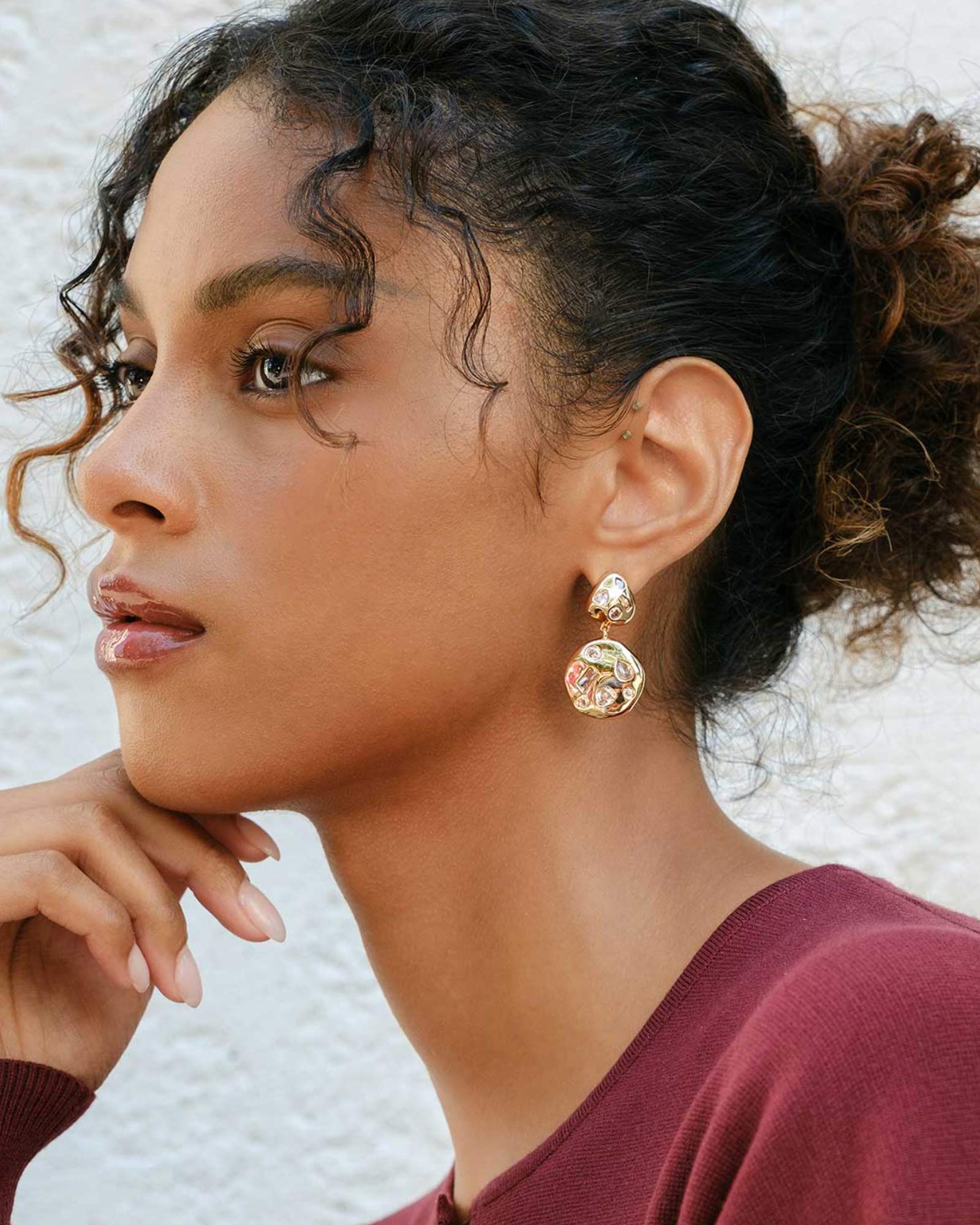 Shaw Drops 14k Gold Plated, Cubic Zirconia