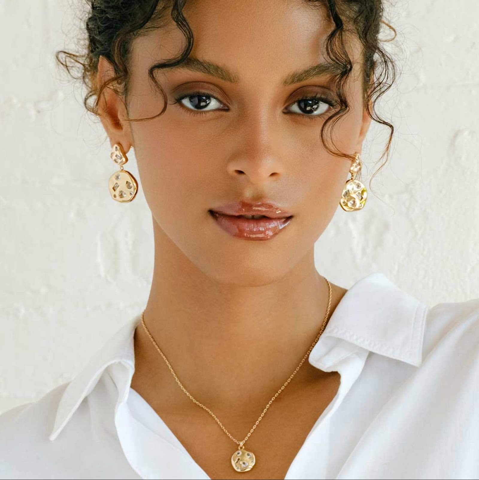 Arden Pendant Necklace 14k Gold Plated, Cubic Zirconia