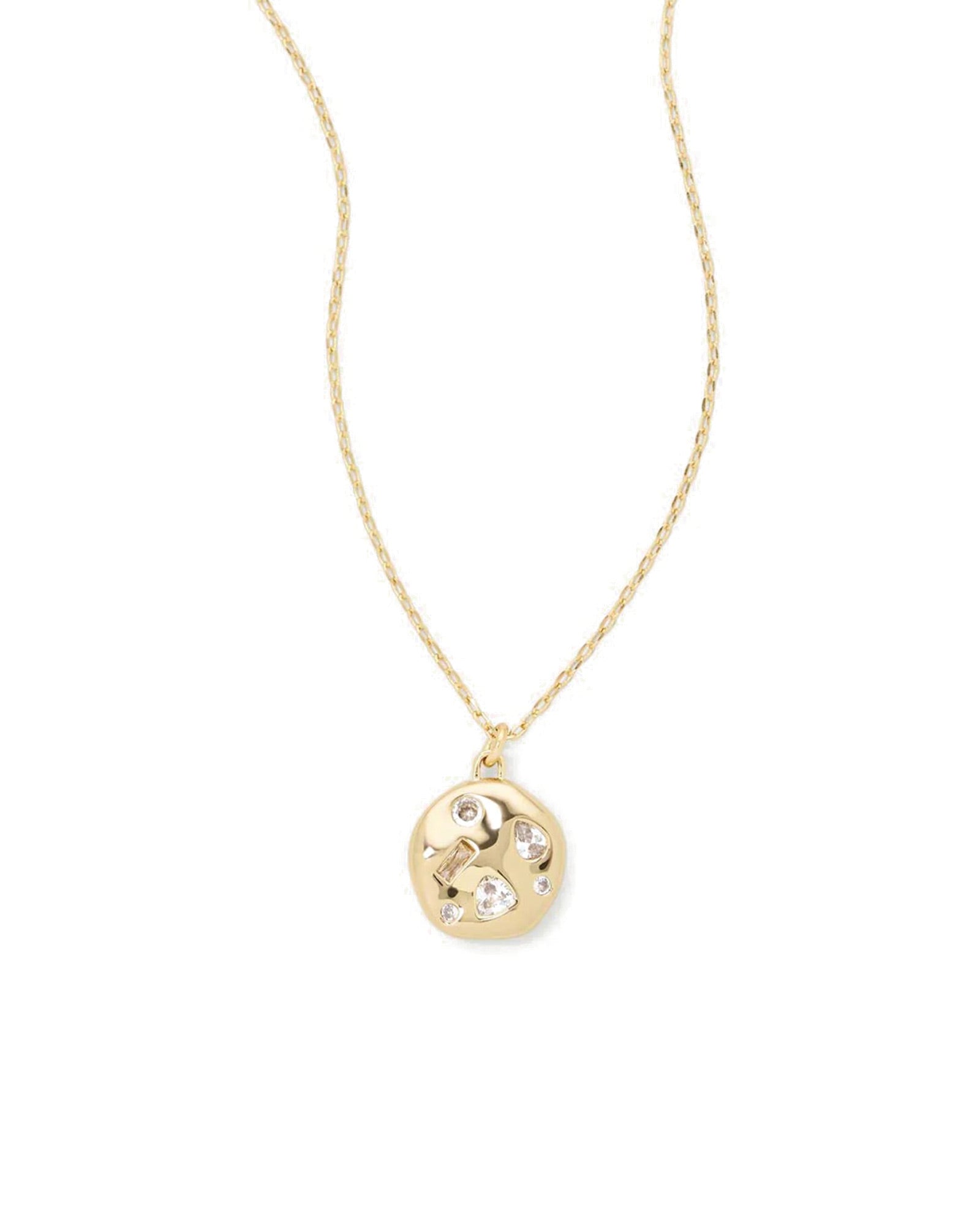 Arden Pendant Necklace 14k Gold Plated, Cubic Zirconia