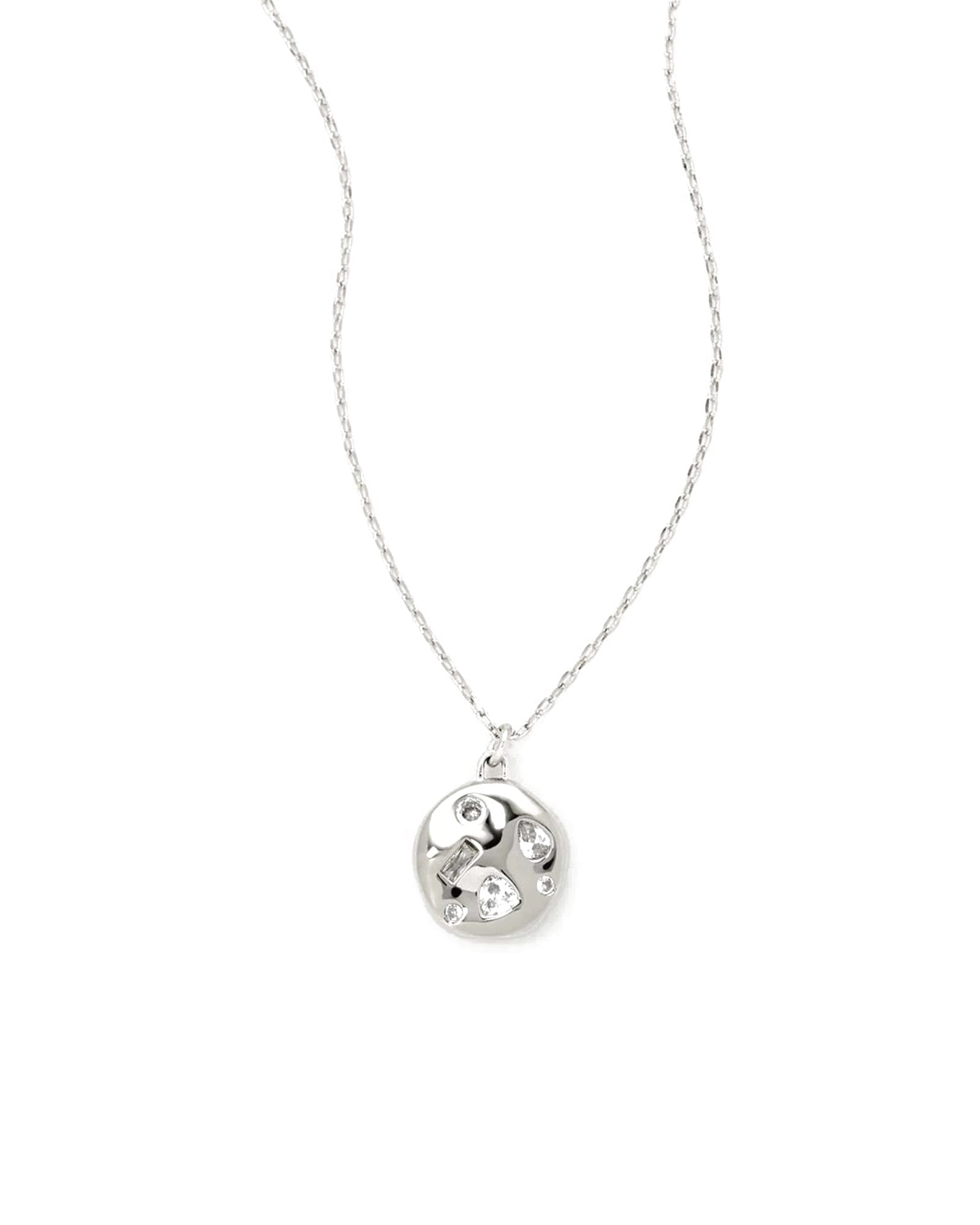 Arden Pendant Necklace Silver Tone Plated
