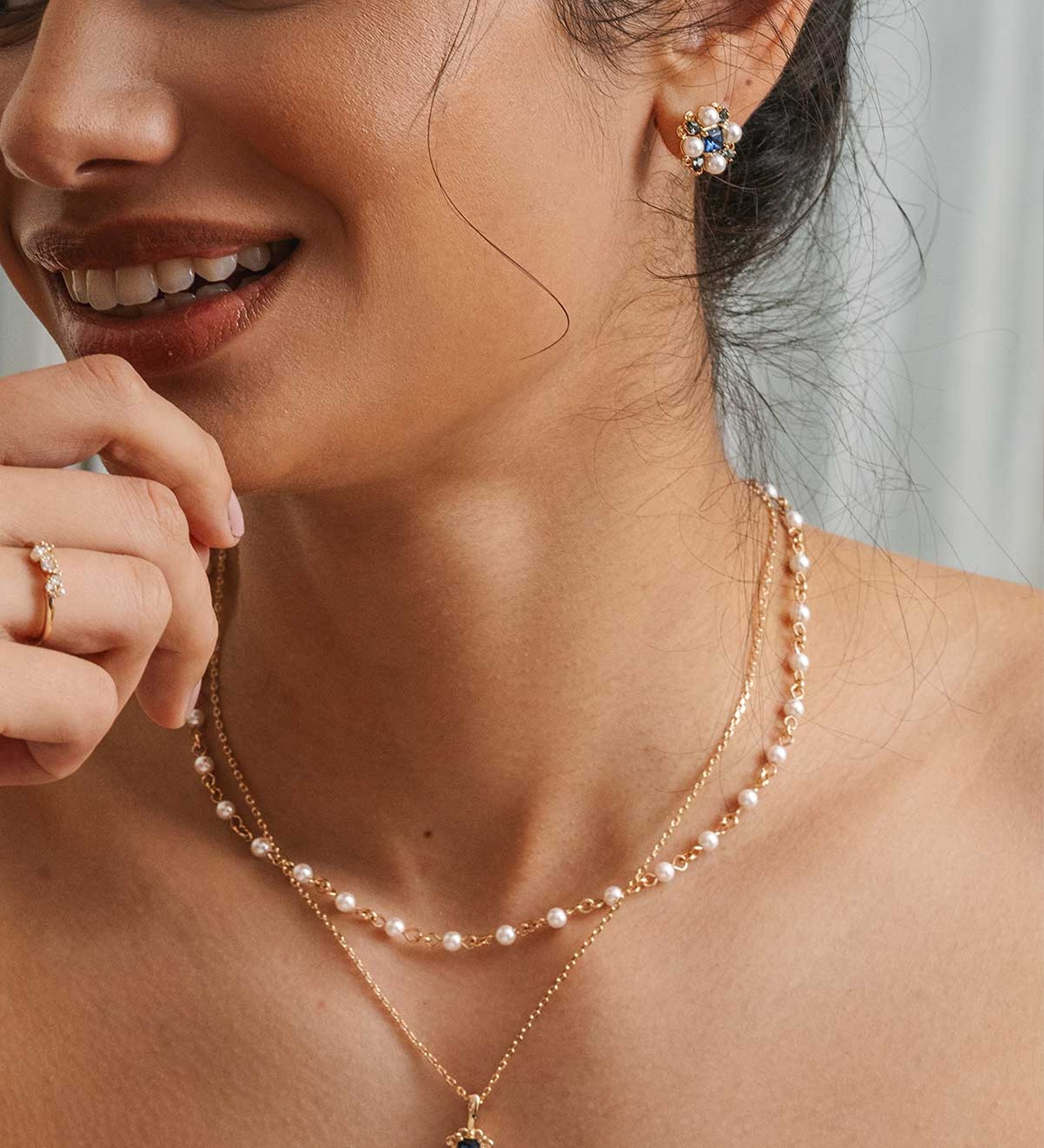 Regina Studs 14k Gold Plated, Multicolour