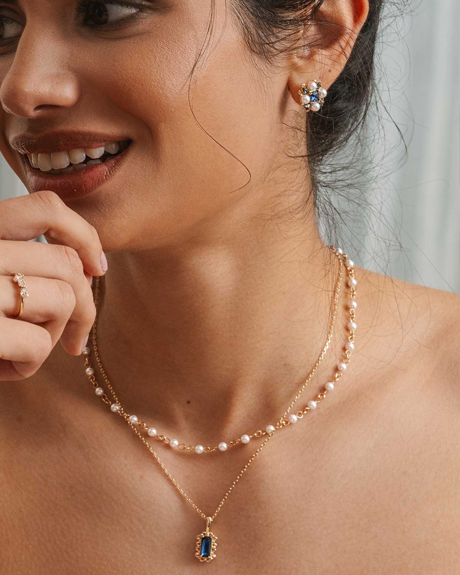 Regina Studs 14k Gold Plated, Multicolour