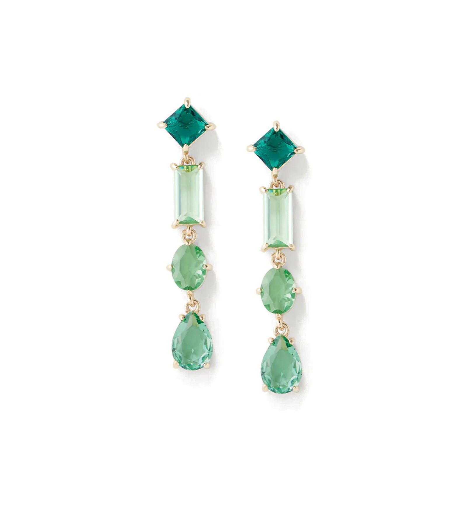 Artemisia Drops 14k Gold Plated, Green