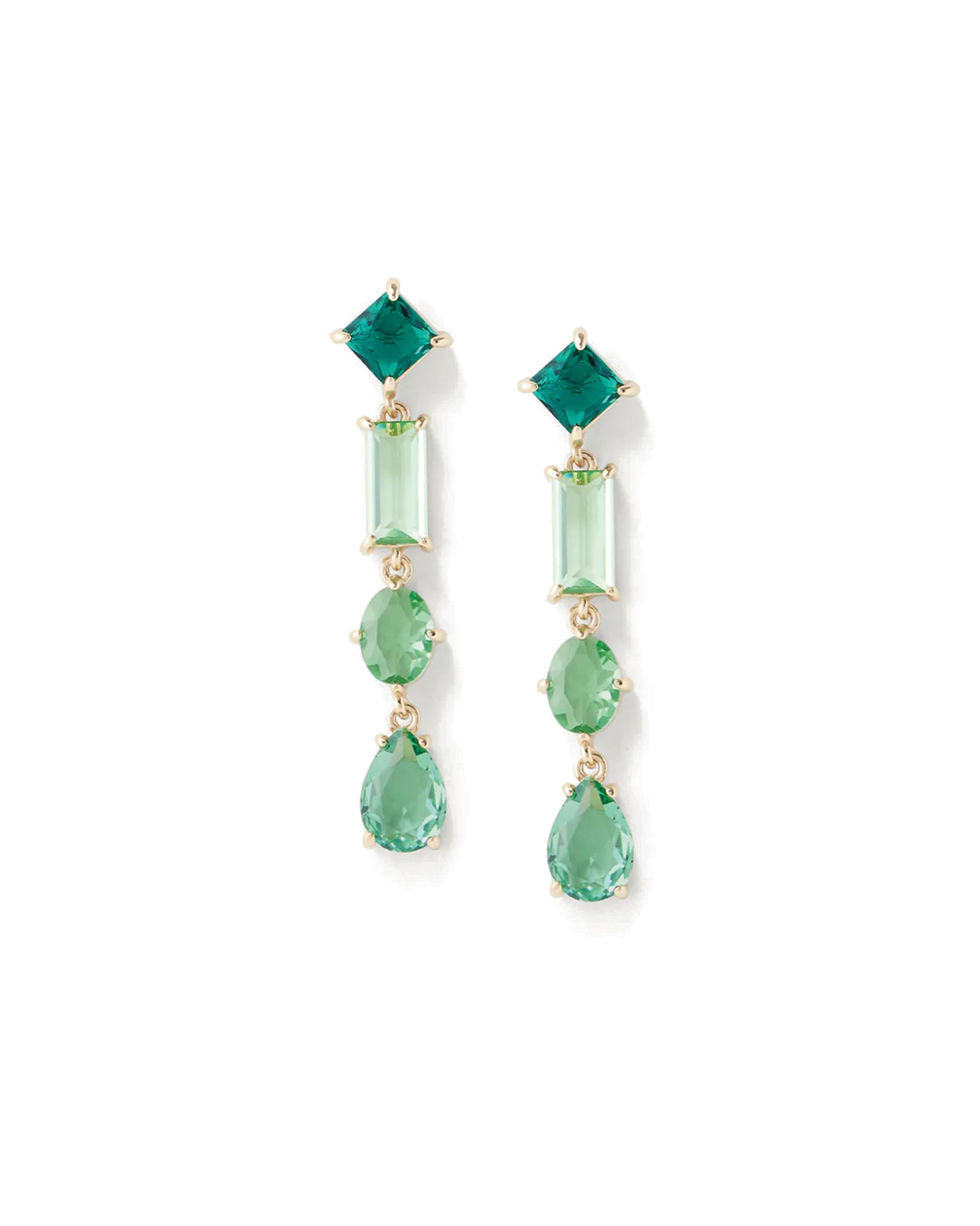 Artemisia Drops 14k Gold Plated, Green