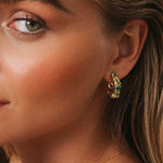Noelle Hoops 14k Gold Plated, Green