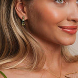 Noelle Hoops 14k Gold Plated, Green