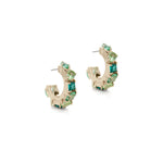 Noelle Hoops 14k Gold Plated, Green