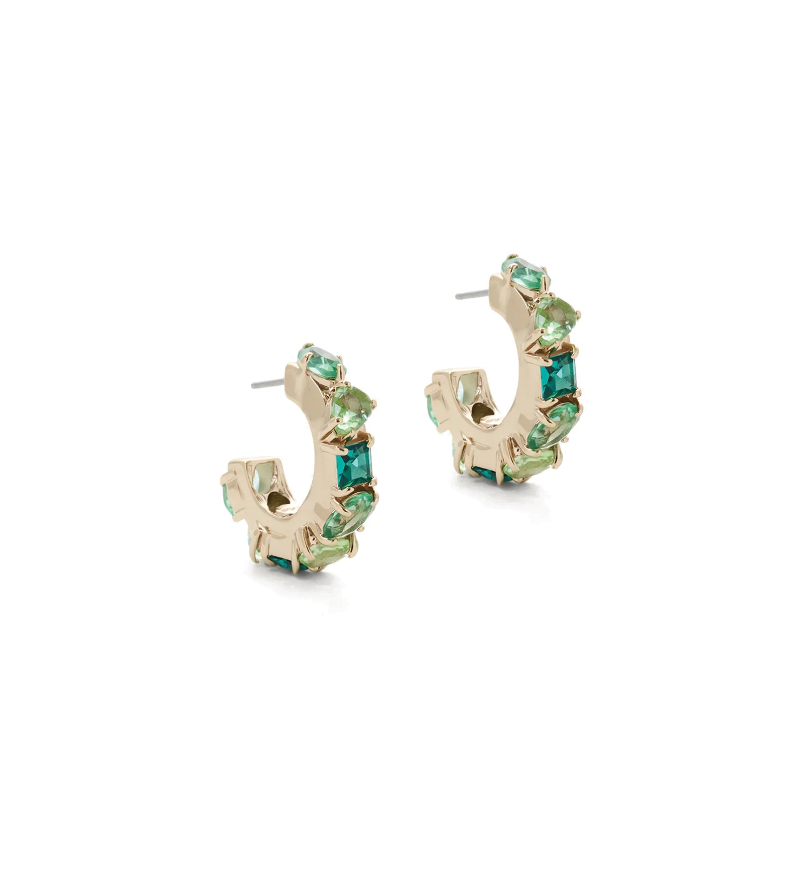 Noelle Hoops 14k Gold Plated, Green