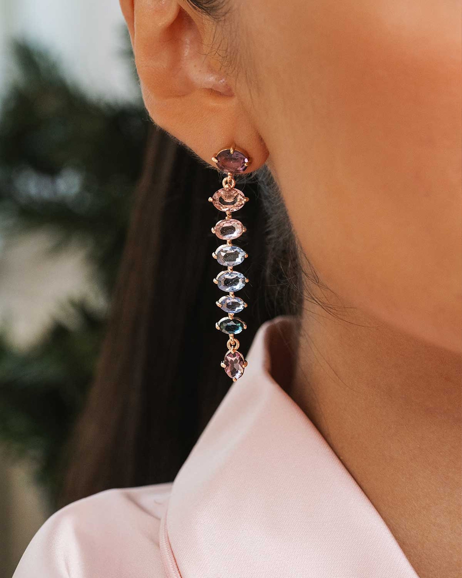 Celestine Drops 14k Gold Plated, Multicoloured