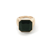 Sable Ring 14k Gold Plated, Onyx Green / 6