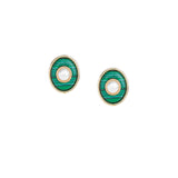 Olive & Piper-Noor Studs-Earrings-14k Gold Plated, Pearl, Resin-Blue Ruby Jewellery-Vancouver Canada