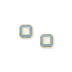 Olive & Piper-Lyra Studs-Earrings-14k Gold Plated, Crystal-Blue Ruby Jewellery-Vancouver Canada