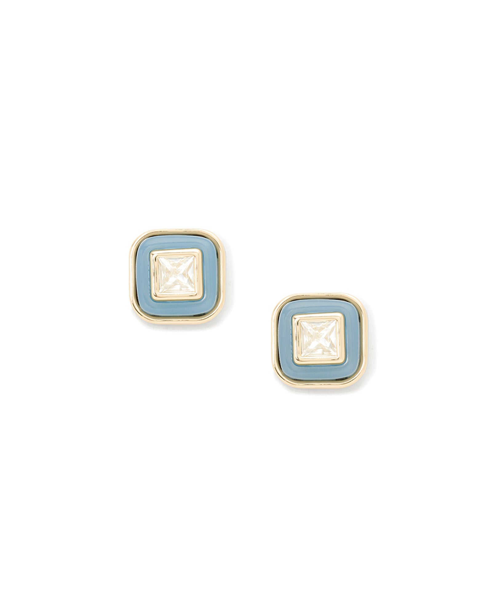 Olive & Piper-Lyra Studs-Earrings-14k Gold Plated, Crystal-Blue Ruby Jewellery-Vancouver Canada