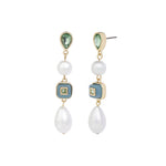 Olive & Piper-Vivi Drop Earrings-Earrings-14k Gold Plated, Pearl, Crystal-Blue Ruby Jewellery-Vancouver Canada