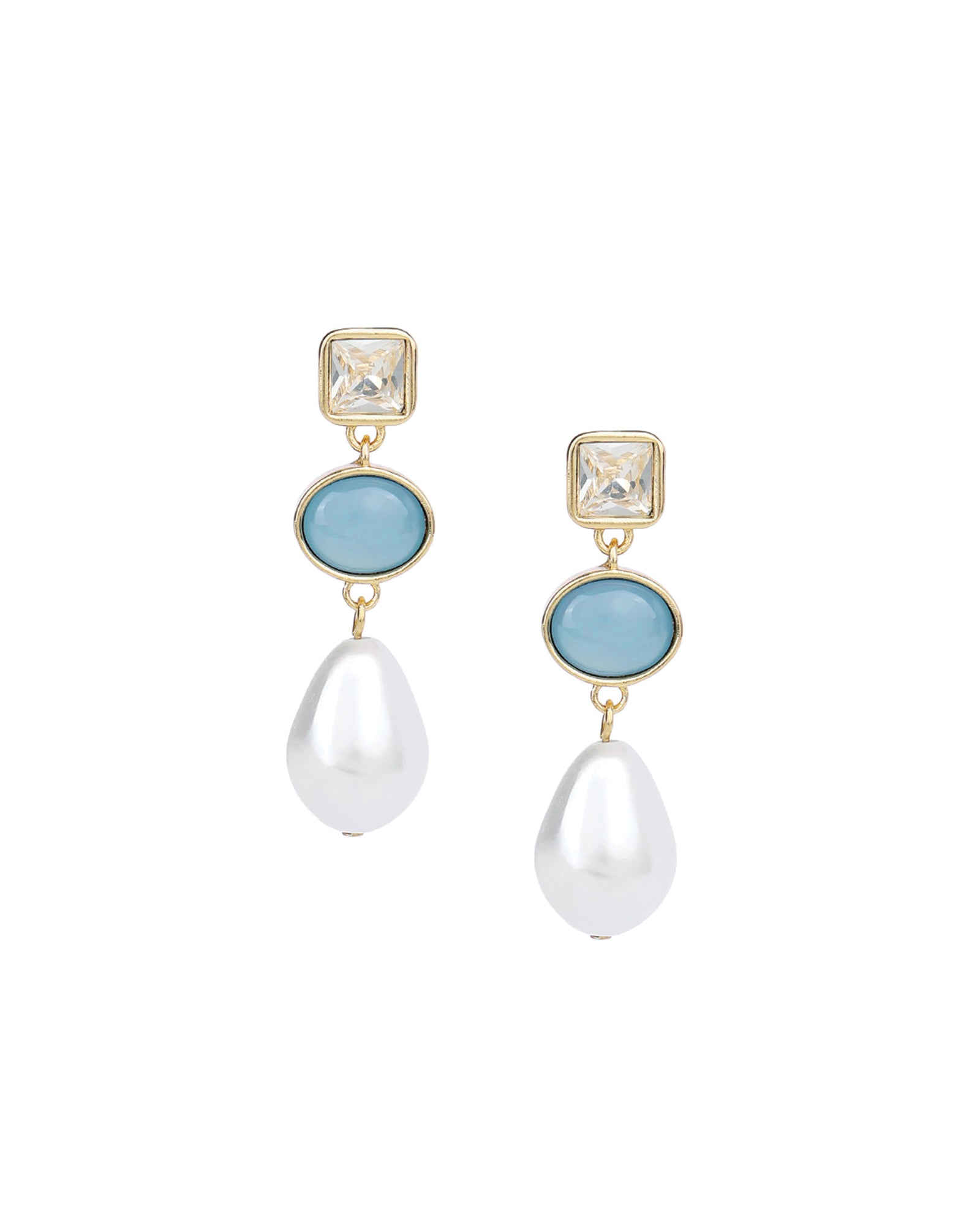 Olive & Piper-Iris Drop Earrings-Earrings-14k Gold Plated, Pearl, Crystal-Blue Ruby Jewellery-Vancouver Canada