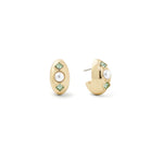 Olive & Piper-Clove Huggies-Earrings-14k Gold Plated, Pearl, Crystal-Blue Ruby Jewellery-Vancouver Canada