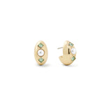 Olive & Piper-Clove Huggies-Earrings-14k Gold Plated, Pearl, Crystal-Blue Ruby Jewellery-Vancouver Canada