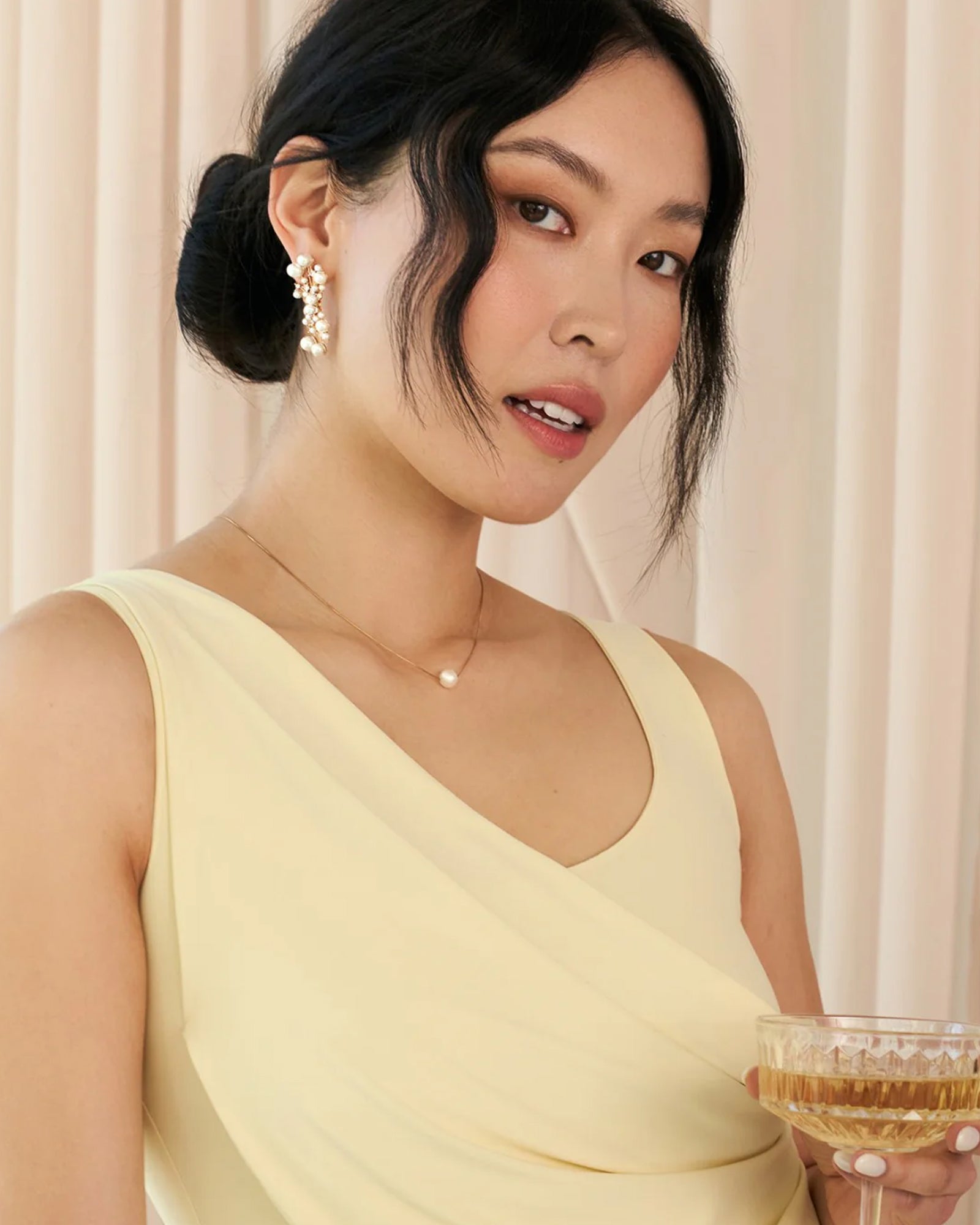 Charlotte Drops 14k Gold Plated, Cubic Zirconia, Pearls