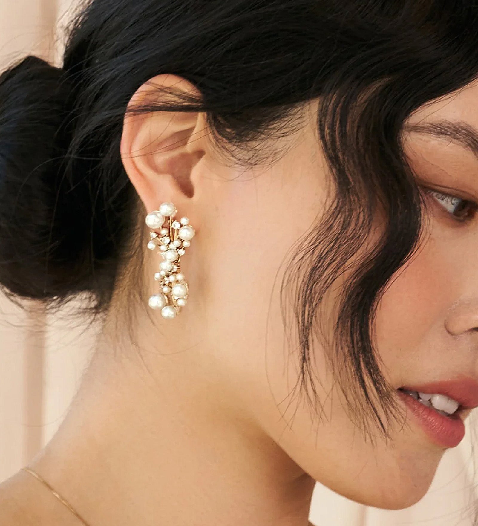 Charlotte Drops 14k Gold Plated, Cubic Zirconia, Pearls