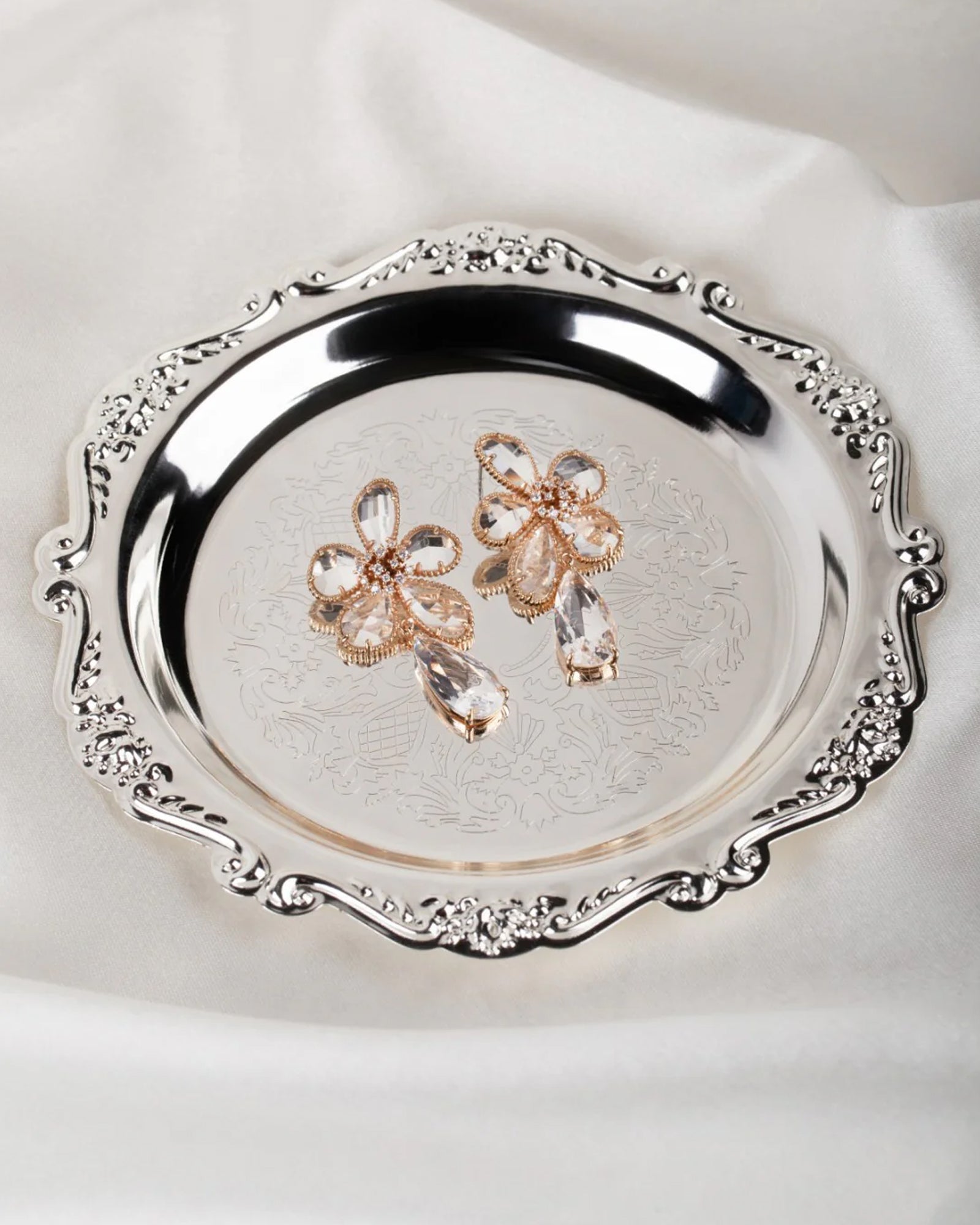 Clarisse Drops 14k Gold Plated, Cubic Zirconia, Crystals