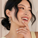 Clarisse Drops 14k Gold Plated, Cubic Zirconia, Crystals