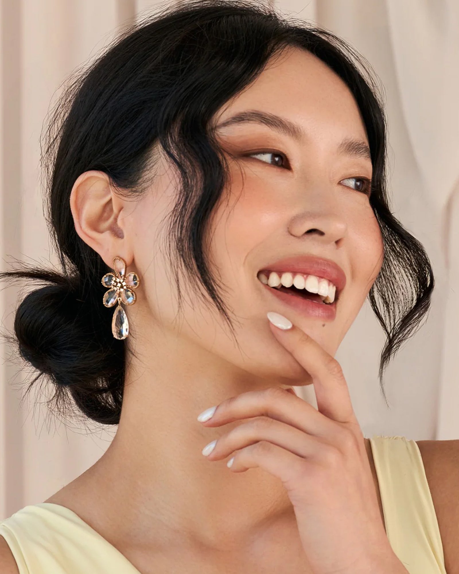 Clarisse Drops 14k Gold Plated, Cubic Zirconia, Crystals