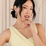 Clarisse Drops 14k Gold Plated, Cubic Zirconia, Crystals
