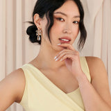 Clarisse Drops 14k Gold Plated, Cubic Zirconia, Crystals