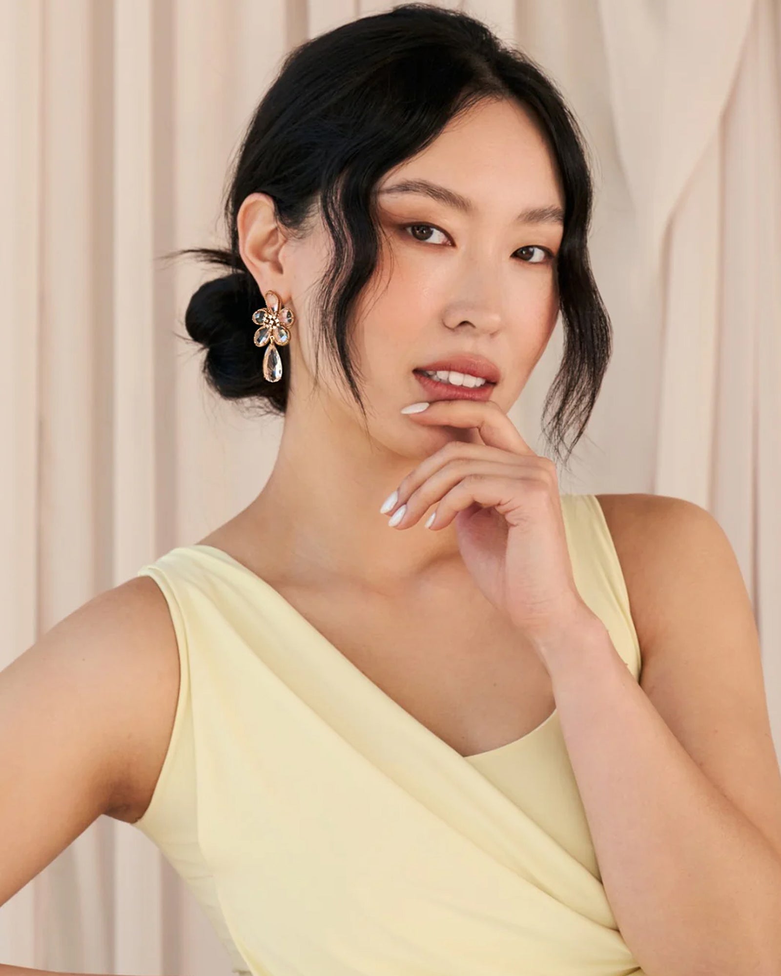 Clarisse Drops 14k Gold Plated, Cubic Zirconia, Crystals