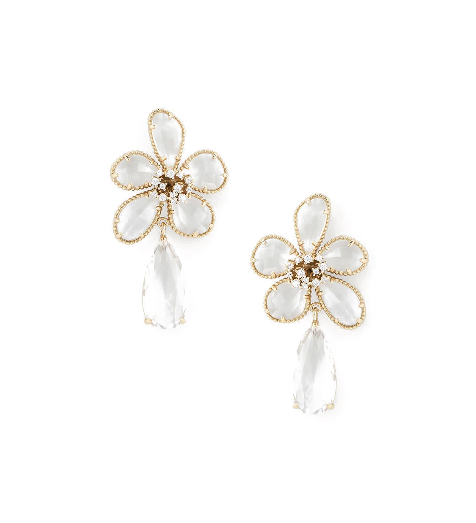 Clarisse Drops 14k Gold Plated, Cubic Zirconia, Crystals