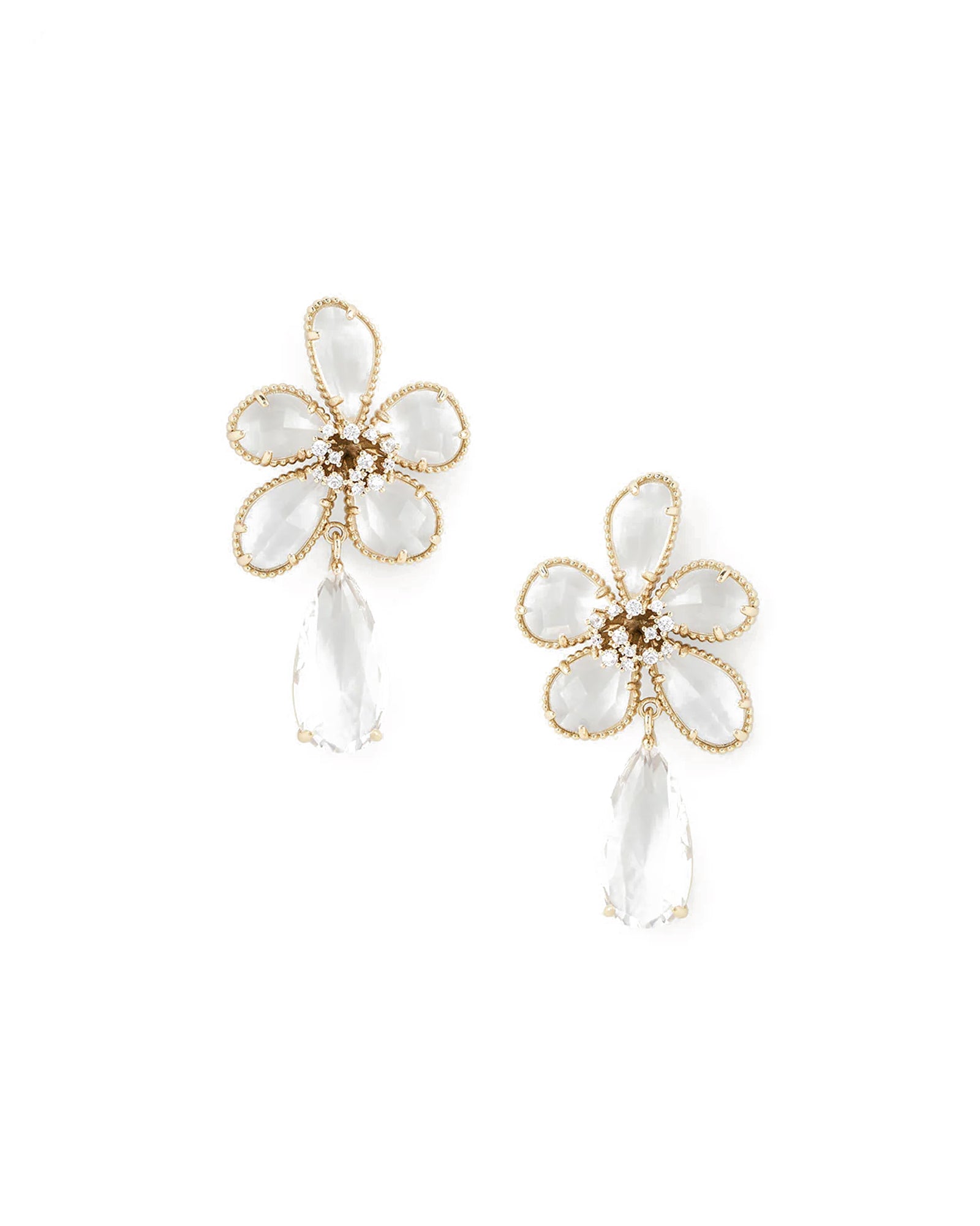 Clarisse Drops 14k Gold Plated, Cubic Zirconia, Crystals