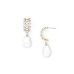 Priya Earrings 14k Gold Plated, Cubic Zirconia, Pearls