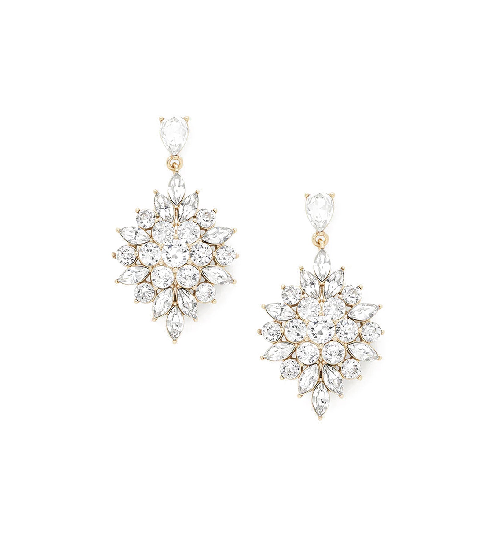 Eliza Drops 14k Gold Plated, Crystal