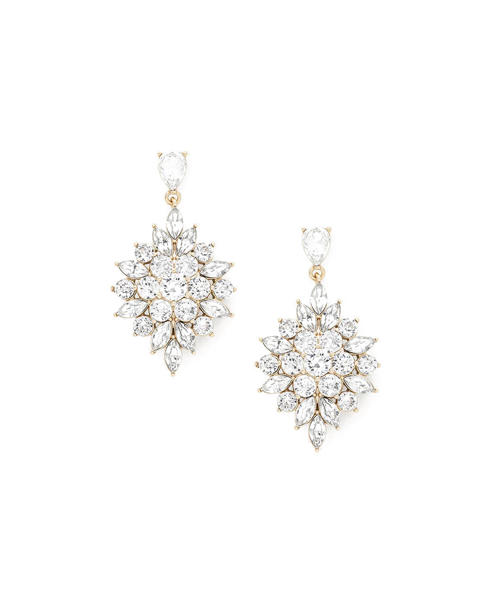 Eliza Drops 14k Gold Plated, Crystal