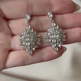 Eliza Drops Silver Tone Plated, Crystal