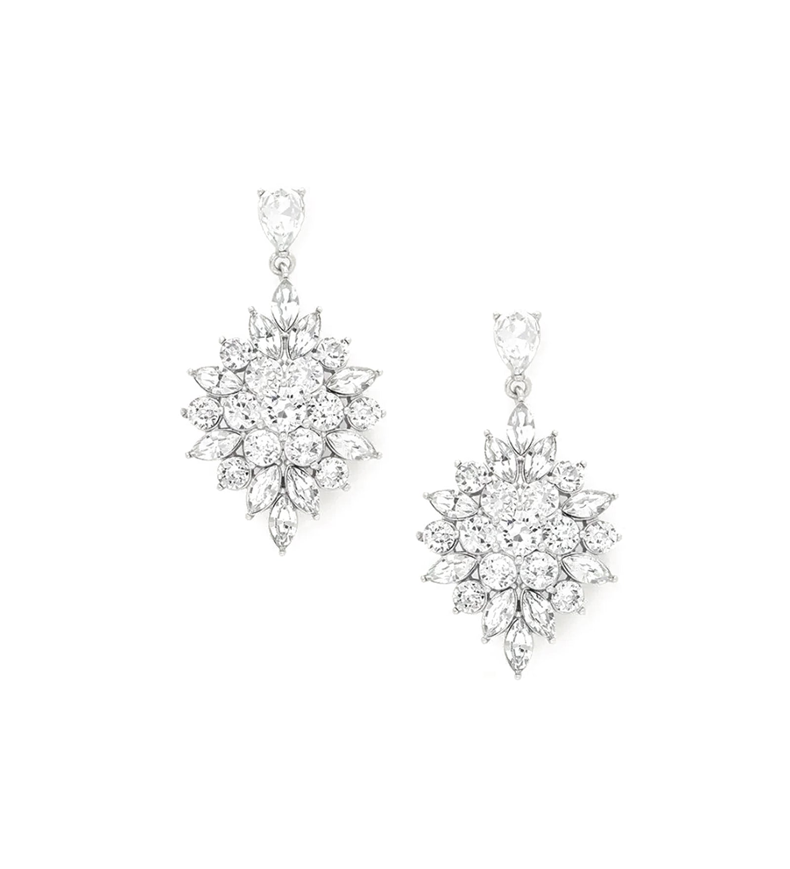 Eliza Drops Silver Tone Plated, Crystal