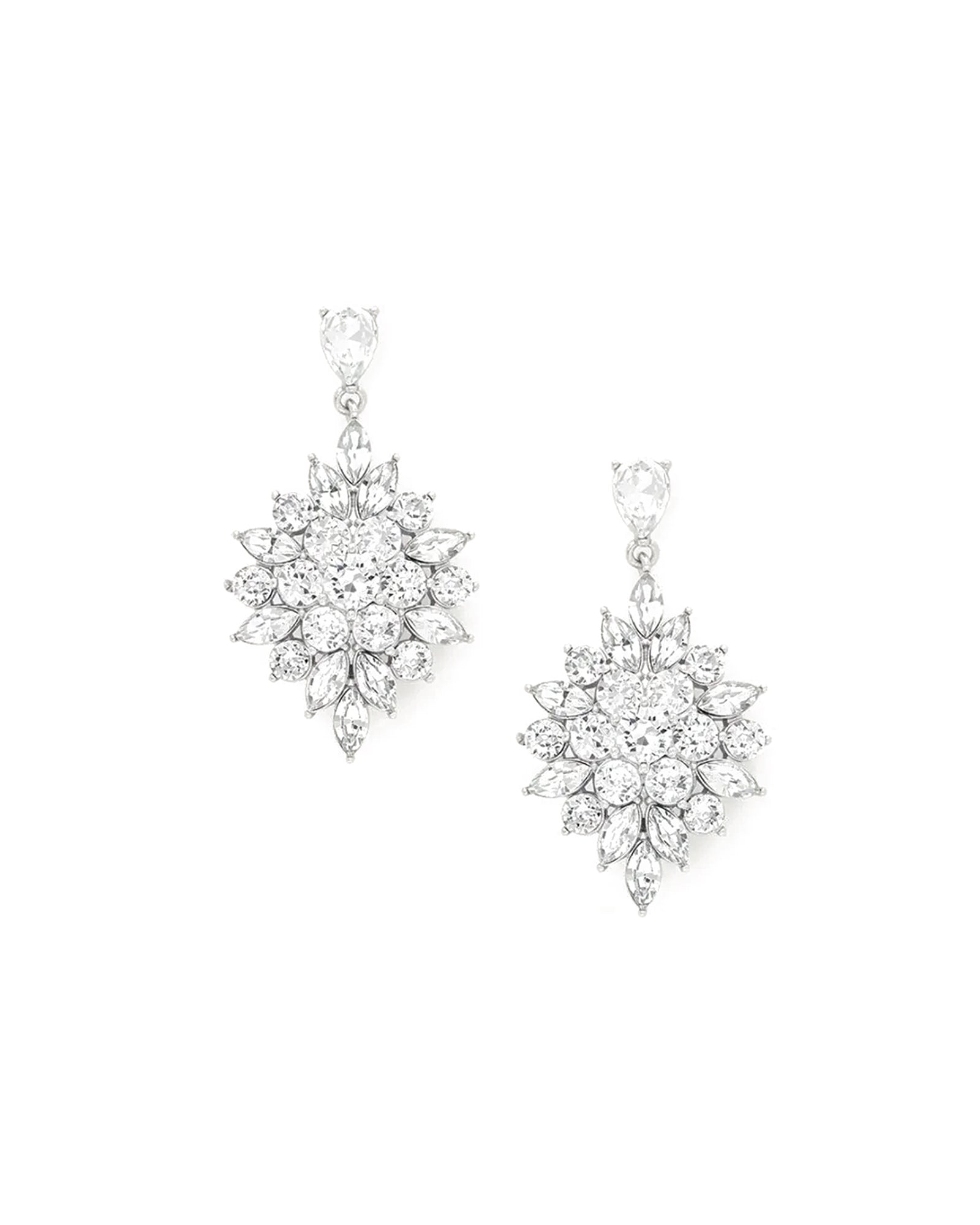 Eliza Drops Silver Tone Plated, Crystal