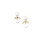 Lainey Drop Earrings 14k Gold Plated, Cubic Zirconia, Pearl