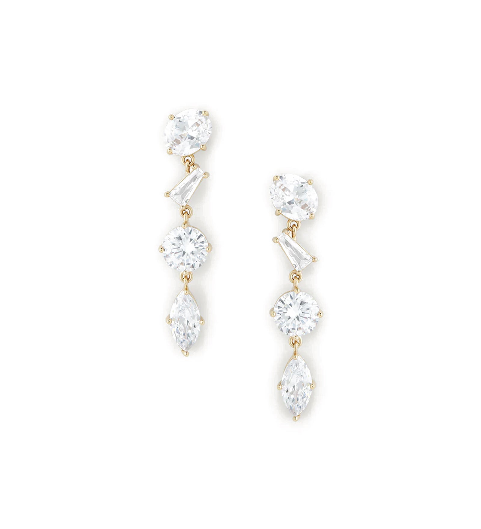 Alina Drops 14k Gold Plated, Cubic Zirconia