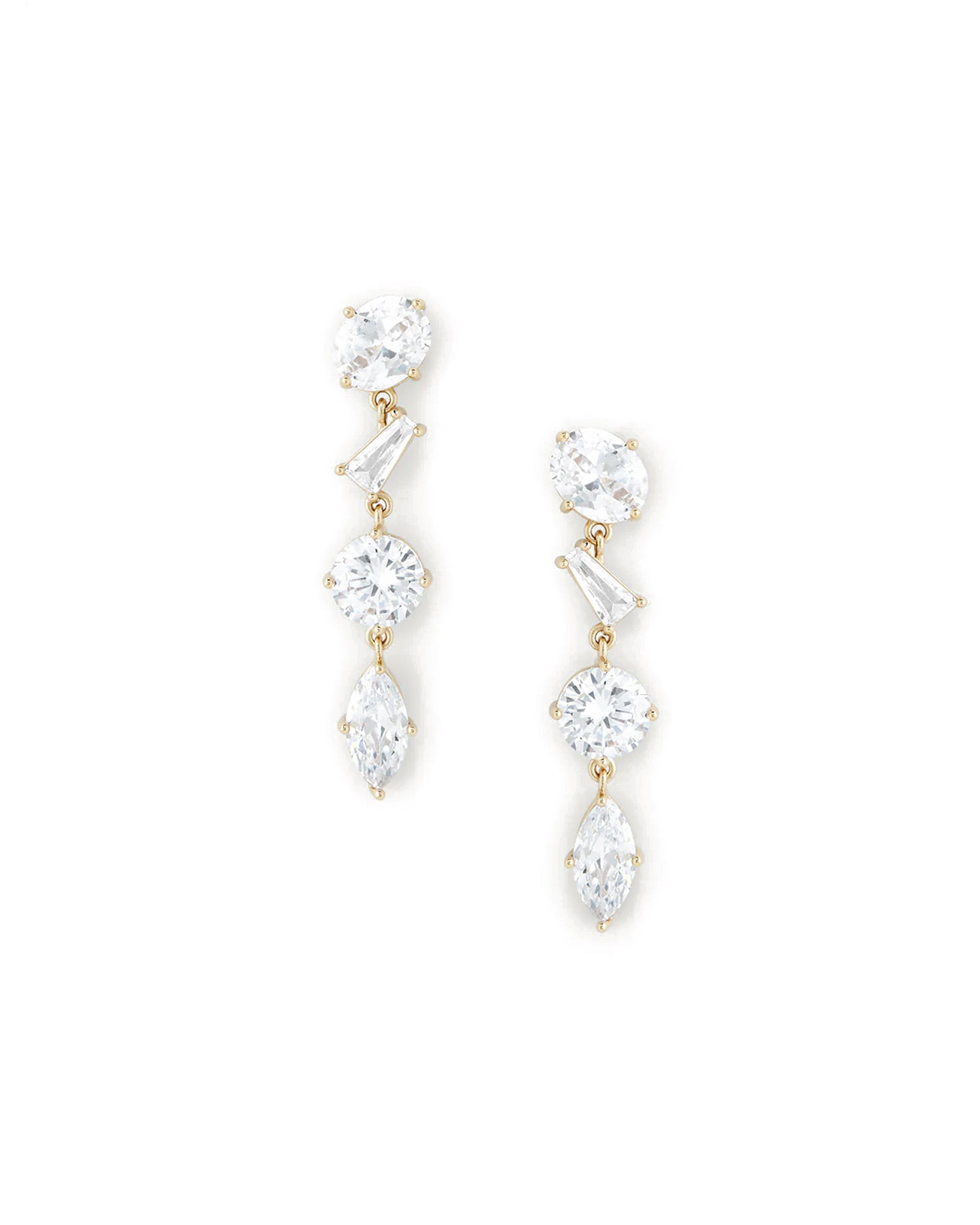 Alina Drops 14k Gold Plated, Cubic Zirconia