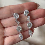 Alina Drops Silver Tone Plated, Cubic Zirconia